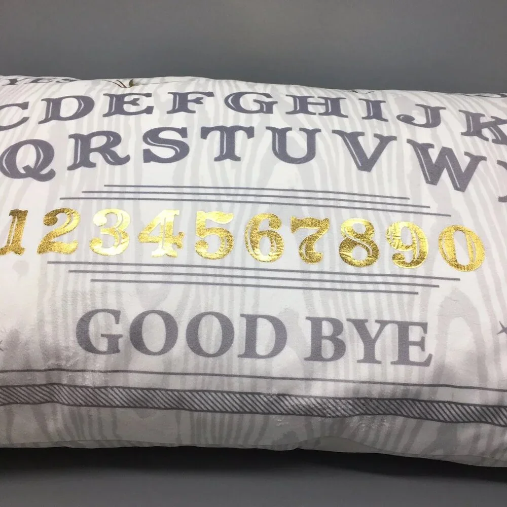 Cynthia Rowley Halloween White Ouija Board Feather Pillow Luxury Designer XL 30